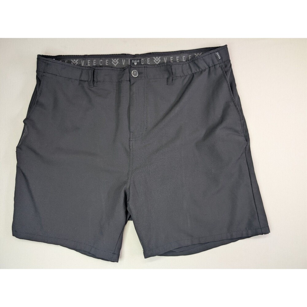 Veece Men's 42 Black Shorts Casual Summer Comfy Chino 7" Inseam